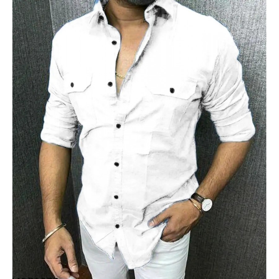 Stylish Cotton Double Pocket Shirts For Men Cargo Shirts