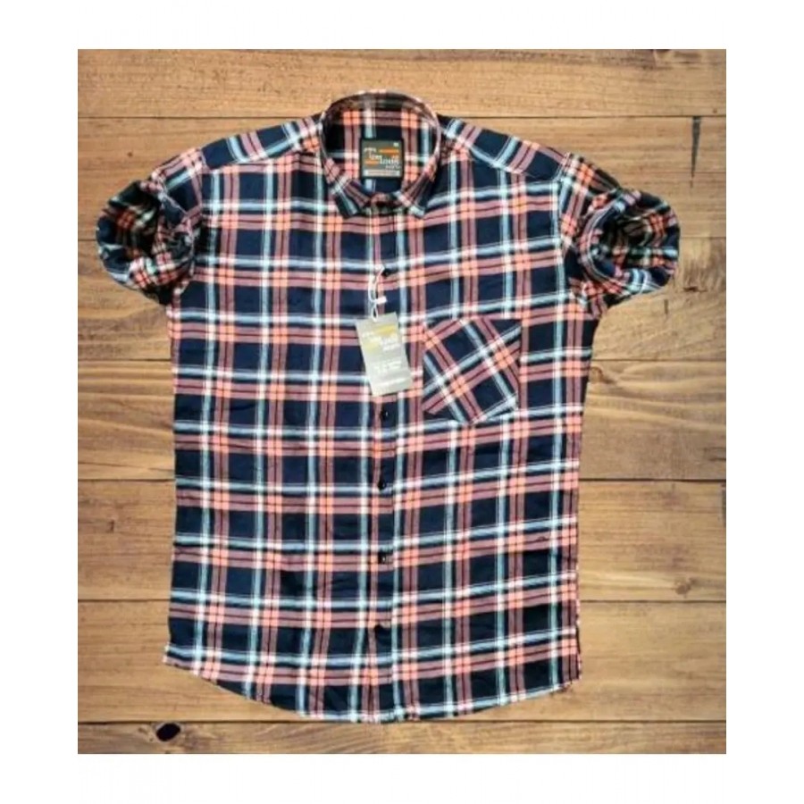 Stylish Cotton Multicoloured Checked Long Sleeves Casual Shirt For Men