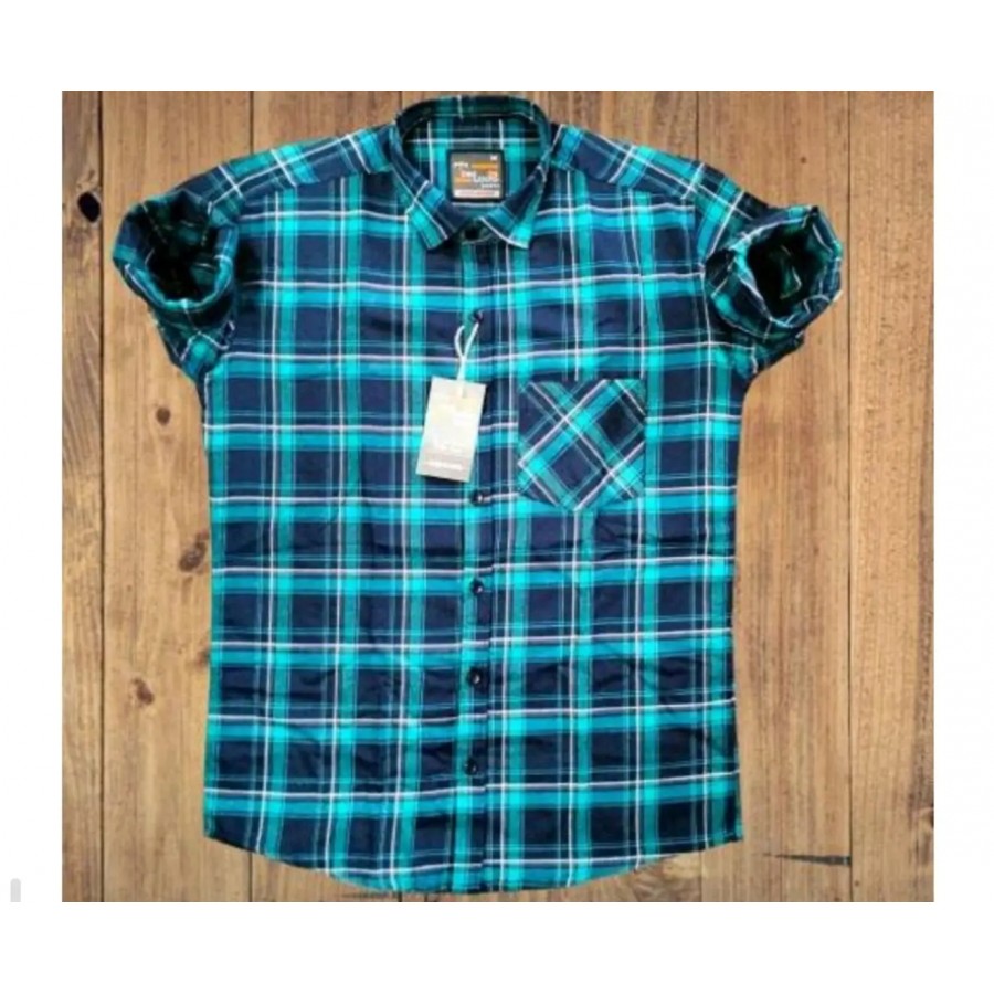 Stylish Cotton Multicoloured Checked Long Sleeves Casual Shirt For Men