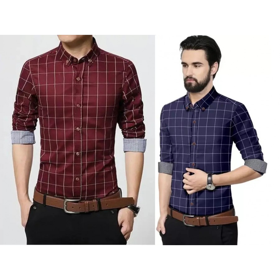 Stylish Cotton Shirts For Men Pack Of 2