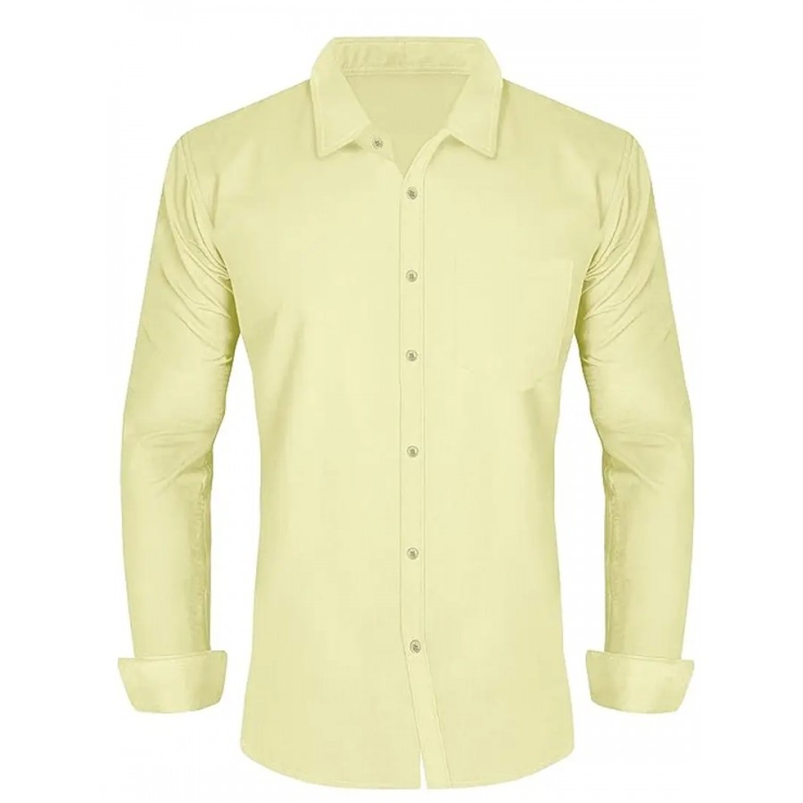 Stylish Green Cotton Blend Regular Fit Shirt For Men