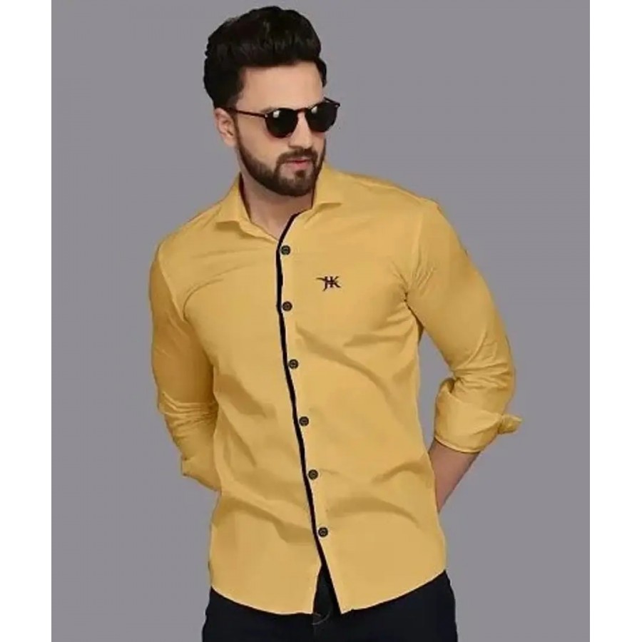 Stylish Men Cotton Long Sleeve Regular Fit Casual Shirt