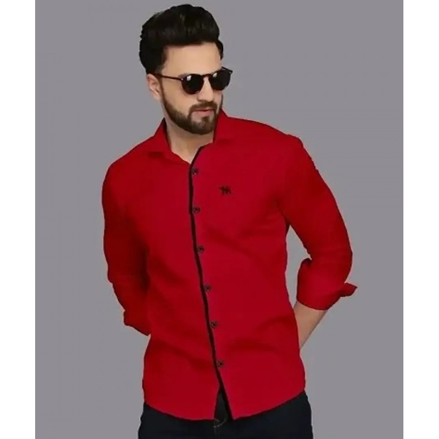 Stylish Men Cotton Long Sleeve Regular Fit Casual Shirt