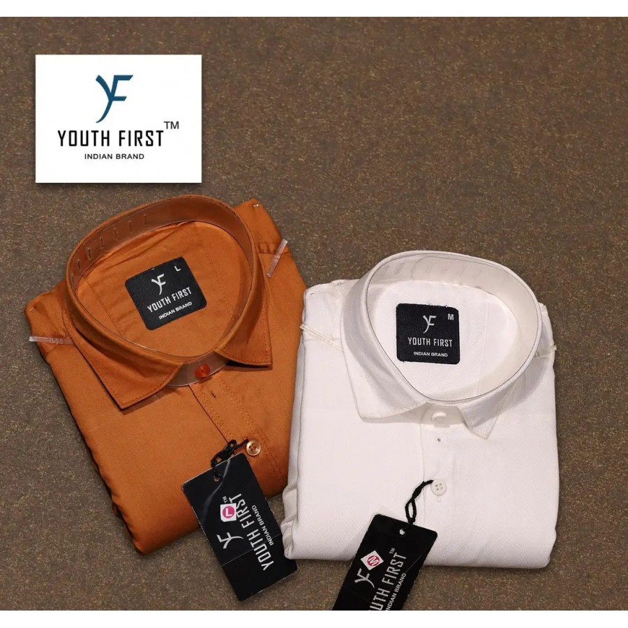 Stylish Men Cotton Regular Fit Casual Shirt Pack of 2