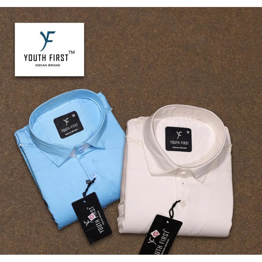 Stylish Men Cotton Regular Fit Casual Shirt Pack of 2