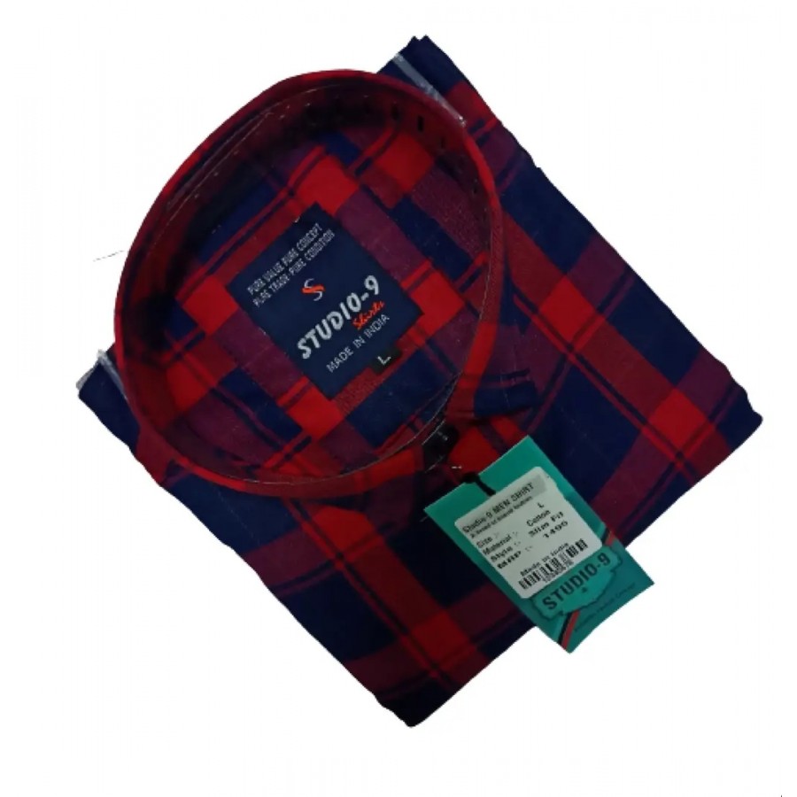 Stylish Multicoloured Checked Long Sleeves Shirt For Men