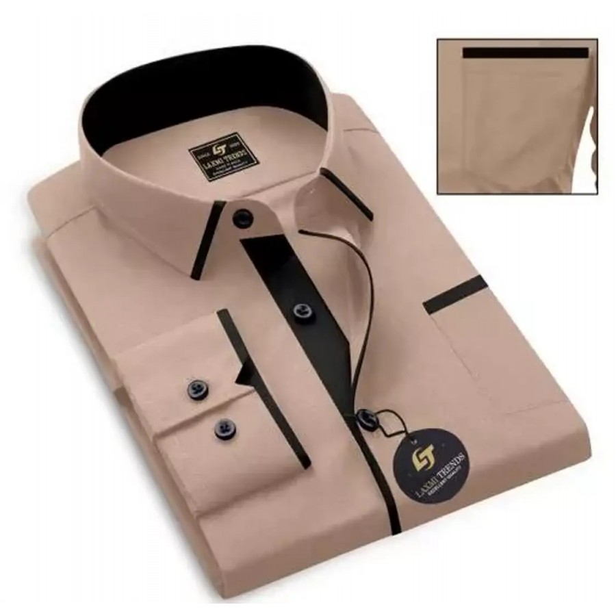 Stylish Nude Cotton Casual Shirt For Men