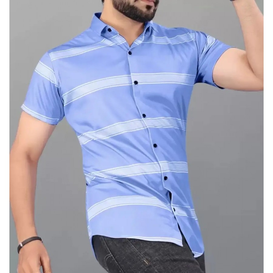 Stylish Polyester Blend Casual Shirts For Men