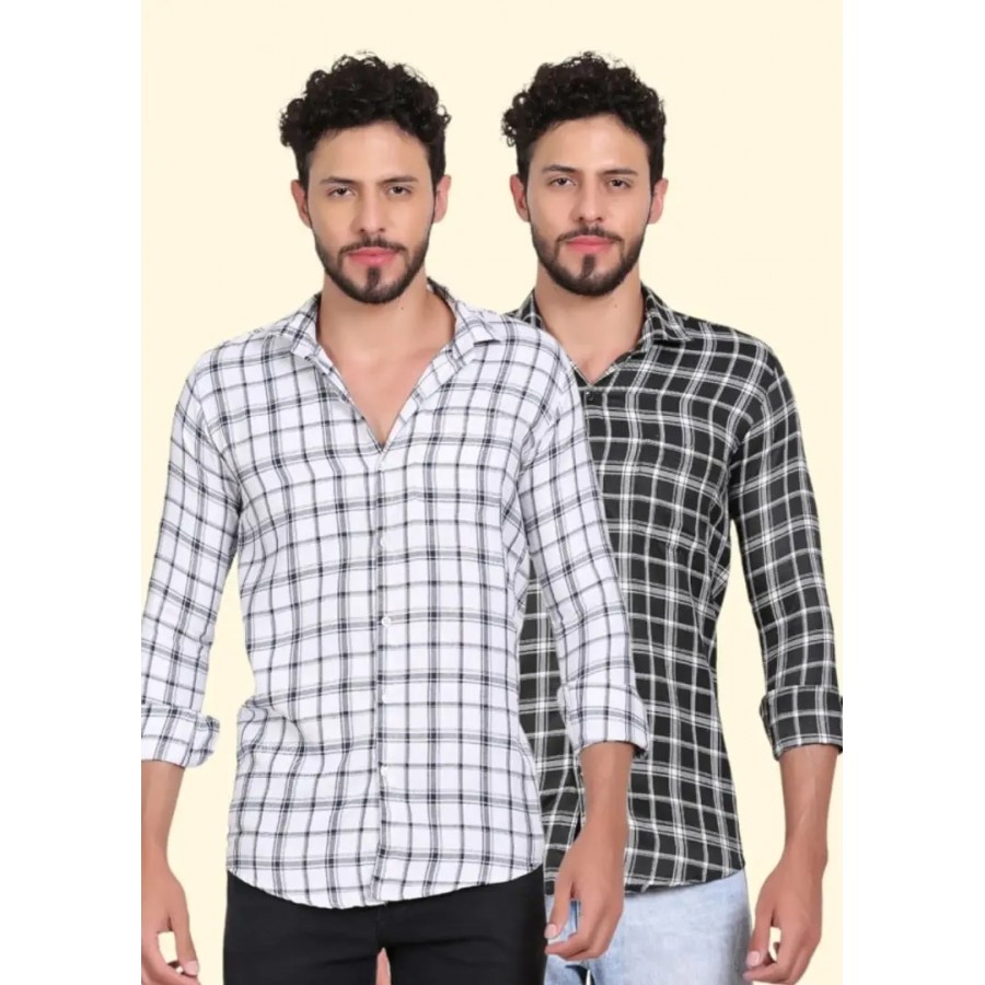 Stylish Premium Cotton Printed Mens Shirt / Designer checks SHIRT / Mens Cotton CHECKS full Sleeve Shirts