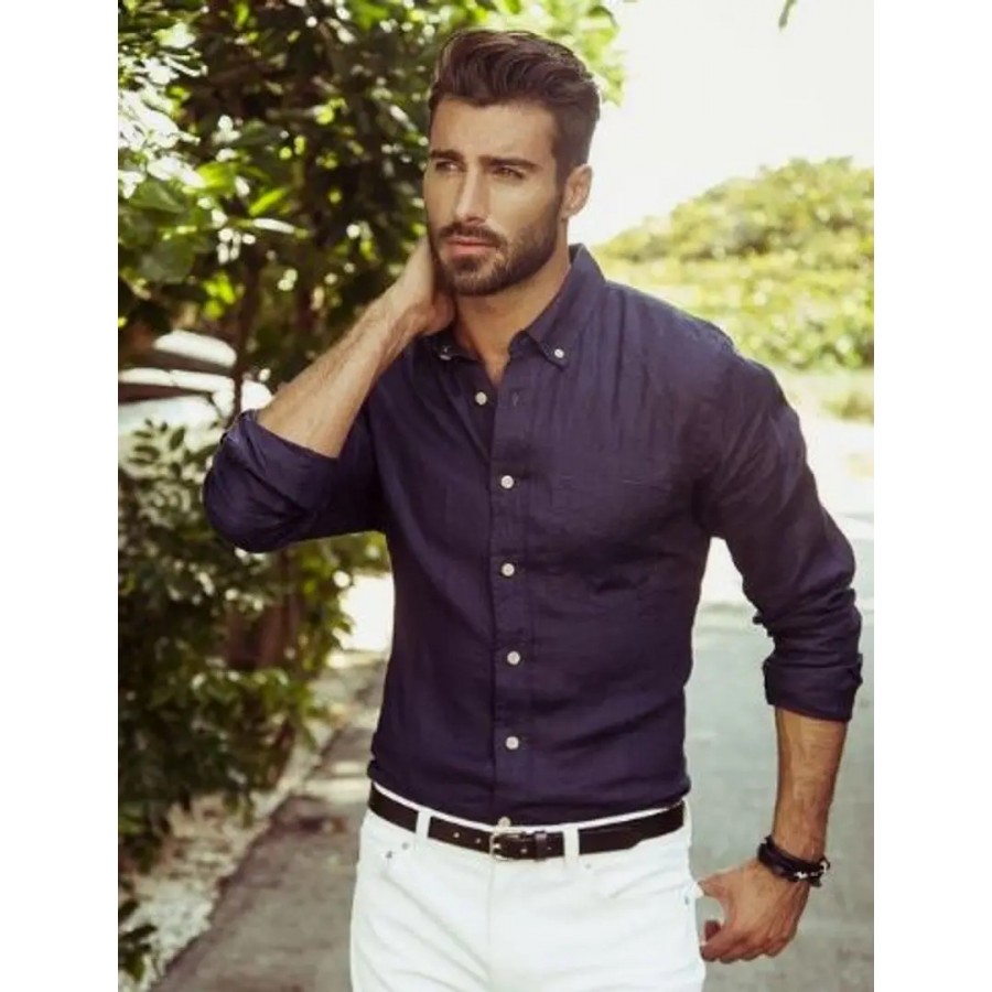 Stylish Purple Solid Long Sleeves Shirt For Men