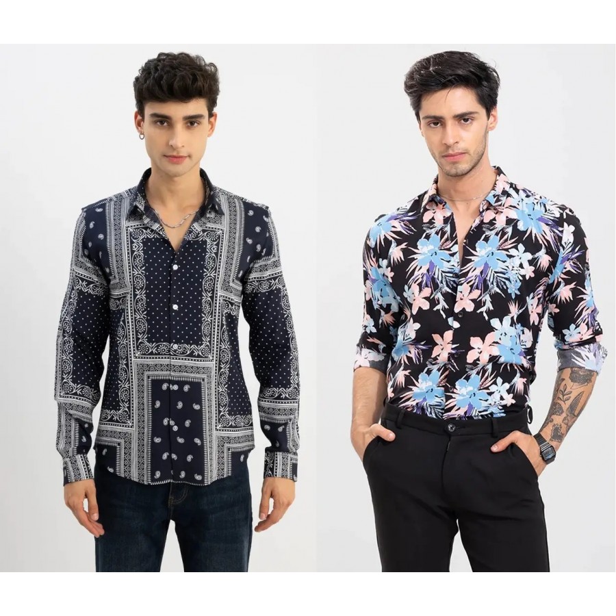 Surat Printed shirts for Men, Pack of 2