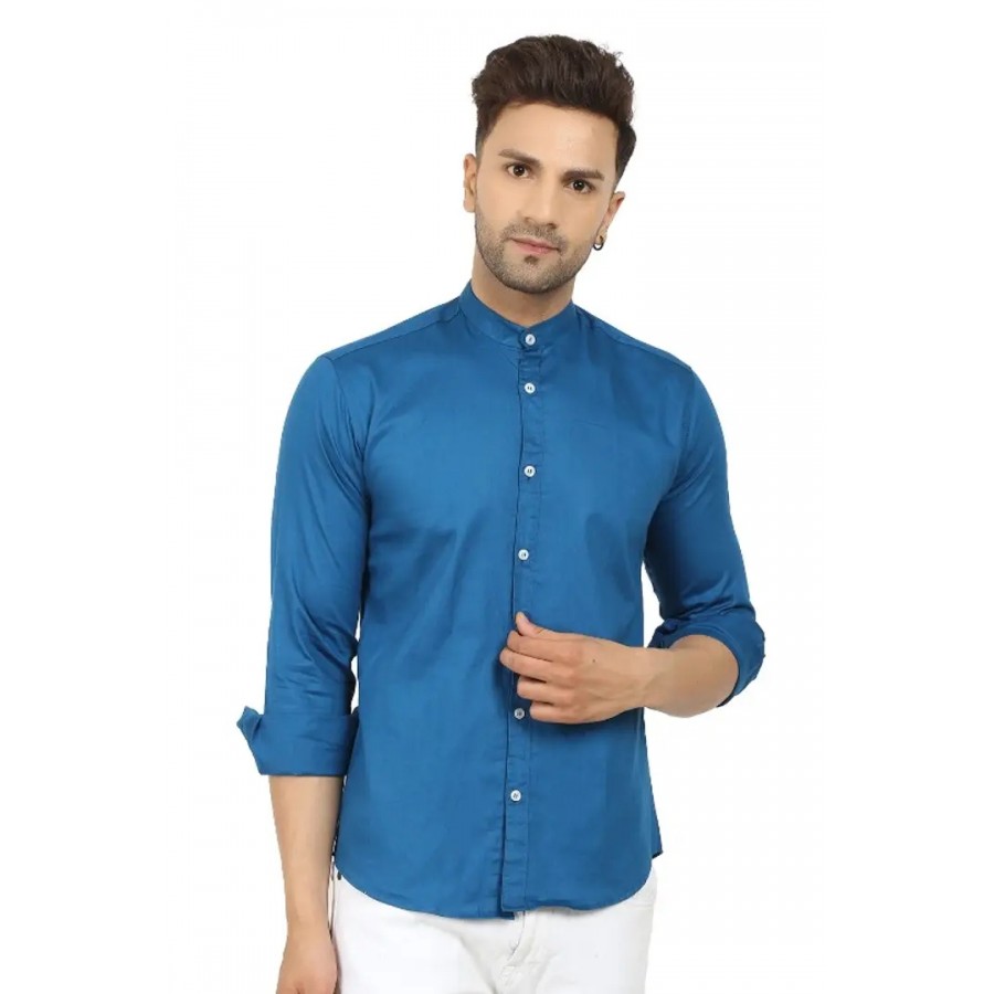 Trendy Cotton Blend Long Sleeves Casual Shirt