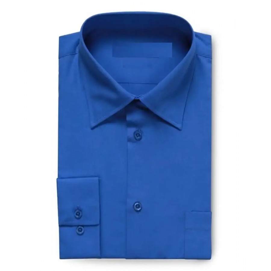 Trendy Blue Cotton Long Sleeves Solid Regular Fit Casual Shirt For Men