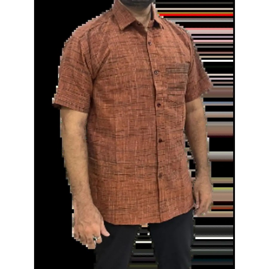 Trendy Brown Cotton Blend Solid Regular Fit Casual Shirt For Men