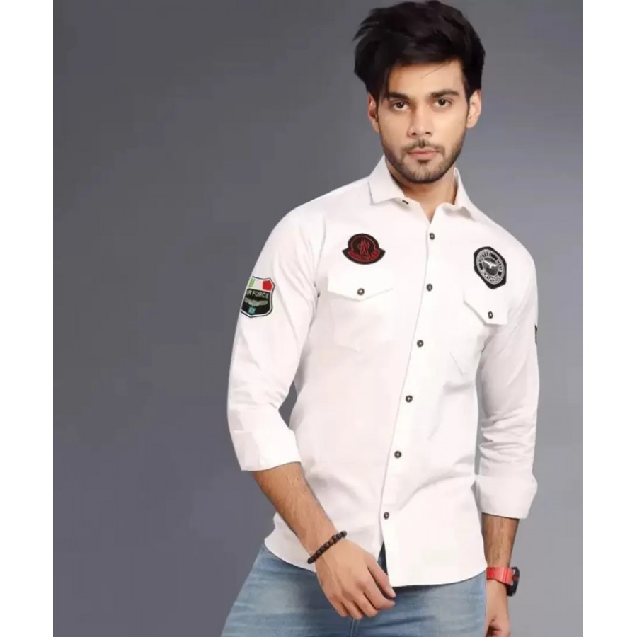 Trendy Cotton Blend Long Sleeves Casual Shirt for Men