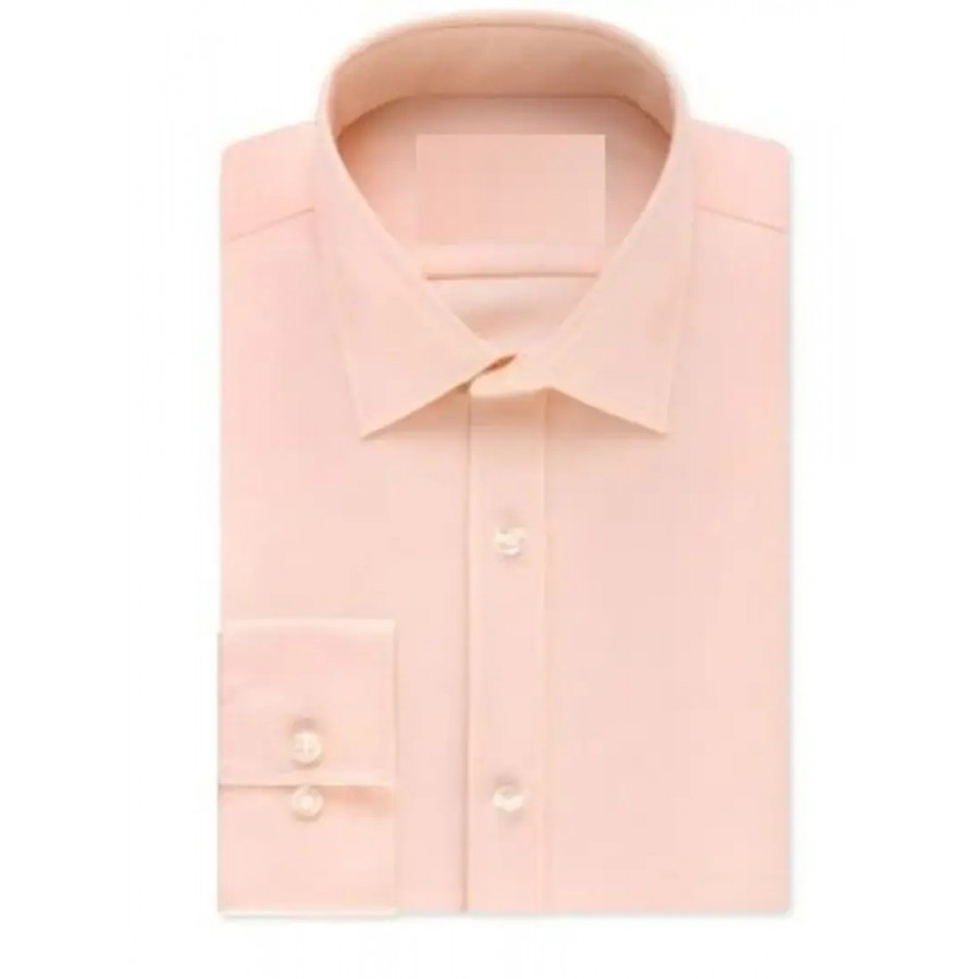 Trendy Peach Cotton Long Sleeves Solid Regular Fit Casual Shirt For Men