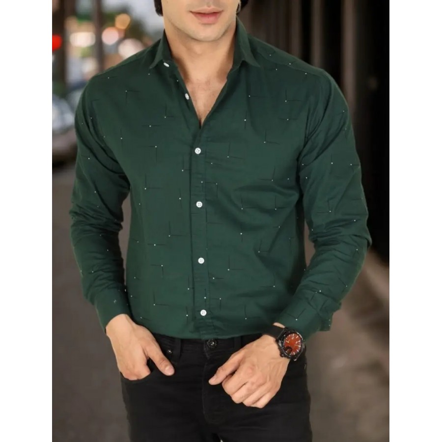 Trendy Stylish Cotton Long Sleeves Casual Shirt for Men