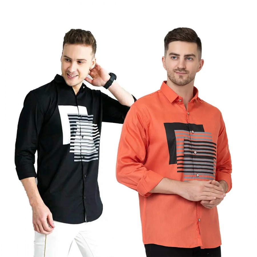 Trendy Wear Beach Style Shirts for Men Combo of 2