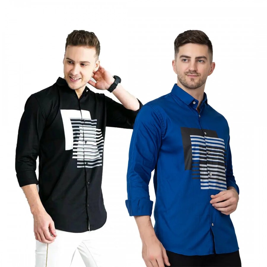 Trendy Wear Beach Style Shirts for Men Combo of 2