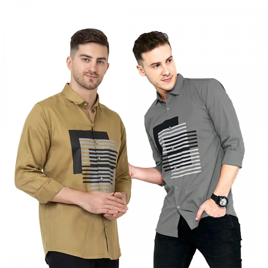 Trendy Wear Beach Style Shirts for Men Combo of 2