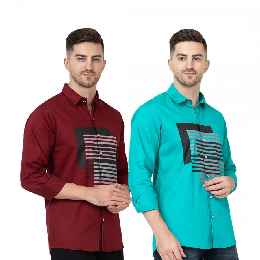 Trendy Wear Beach Style Shirts for Men Combo of 2