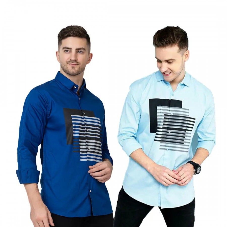 Trendy Wear Beach Style Shirts for Men Combo of 2