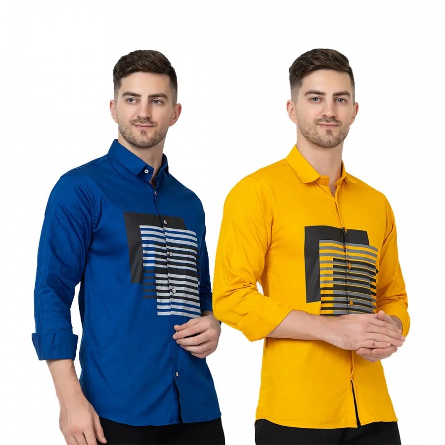 Trendy Wear Beach Style Shirts for Men Combo of 2