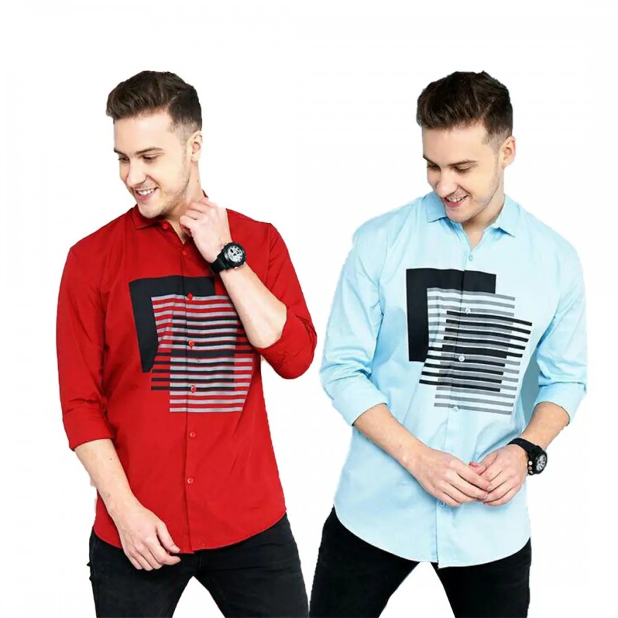 Trendy Wear Beach Style Shirts for Men Combo of 2