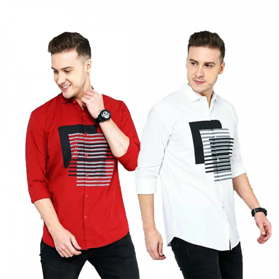 Trendy Wear Beach Style Shirts for Men Combo of 2