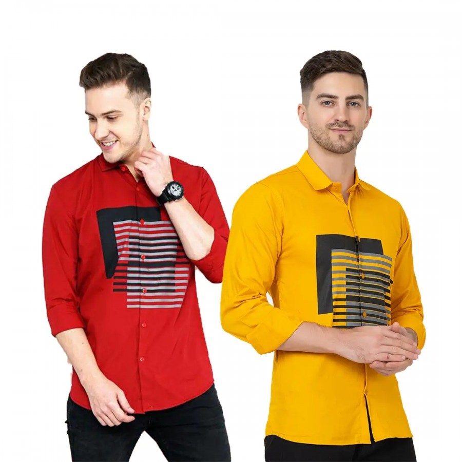 Trendy Wear Beach Style Shirts for Men Combo of 2