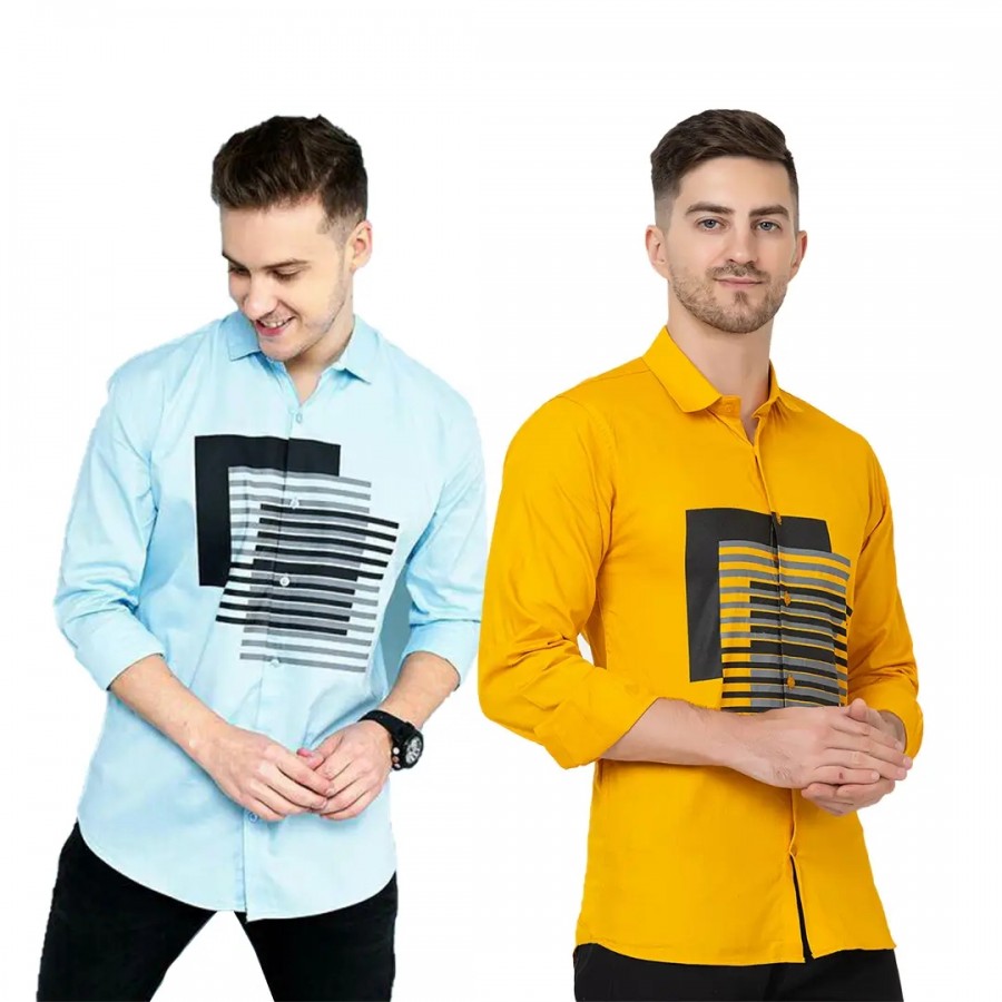 Trendy Wear Beach Style Shirts for Men Combo of 2