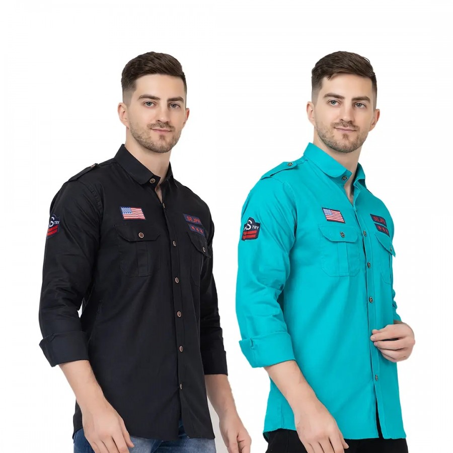 Trendy Wear Beach Style Shirts for Men Combo of 2