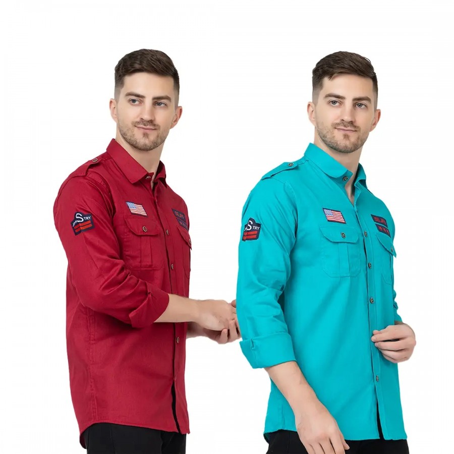 Trendy Wear Beach Style Shirts for Men Combo of 2