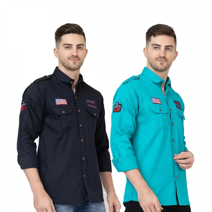 Trendy Wear Beach Style Shirts for Men Combo of 2