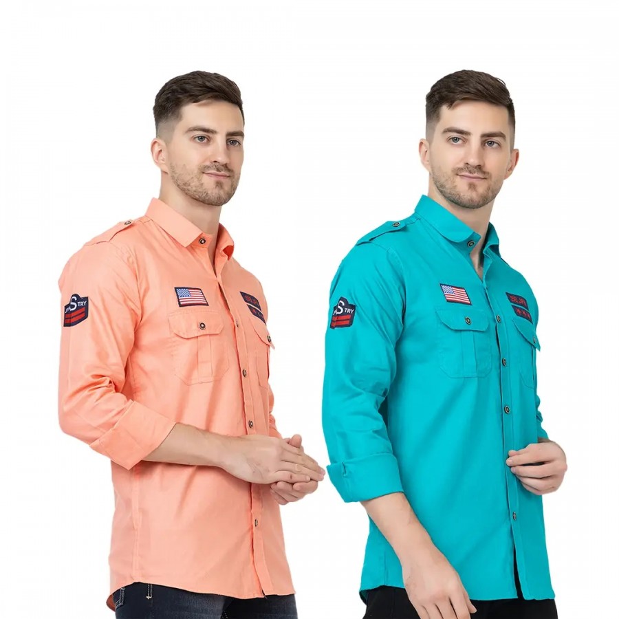 Trendy Wear Beach Style Shirts for Men Combo of 2