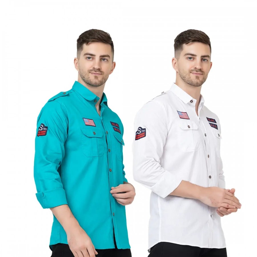 Trendy Wear Beach Style Shirts for Men Combo of 2