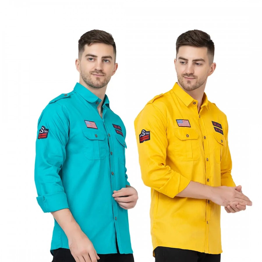 Trendy Wear Beach Style Shirts for Men Combo of 2