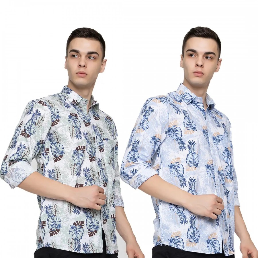 Trendy Wear Beach Style Shirts for Men Combo of 2