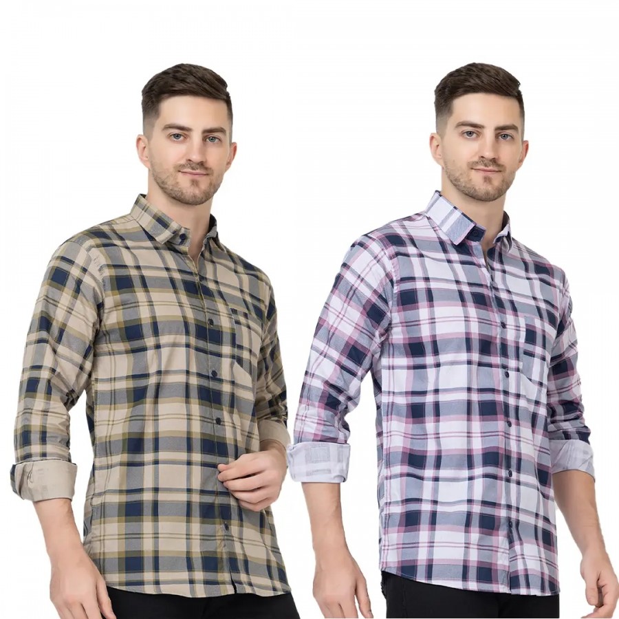 Trendy Wear Beach Style Shirts for Men Combo of 2