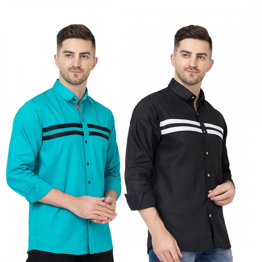 Trendy Wear Beach Style Shirts for Men Combo of 2