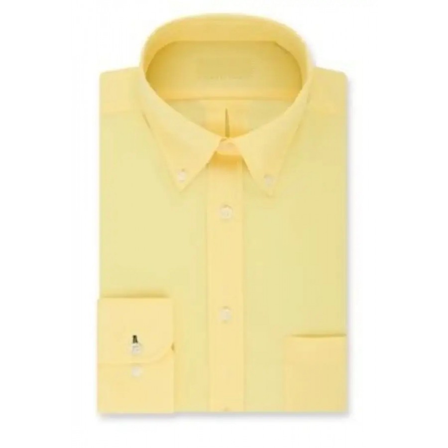 Trendy Yellow Cotton Long Sleeves Solid Regular Fit Casual Shirt For Men