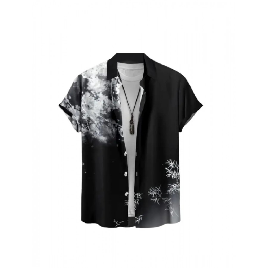 Uiriuy Funky Printed Shirt for Men (X-Large, Black Tree)