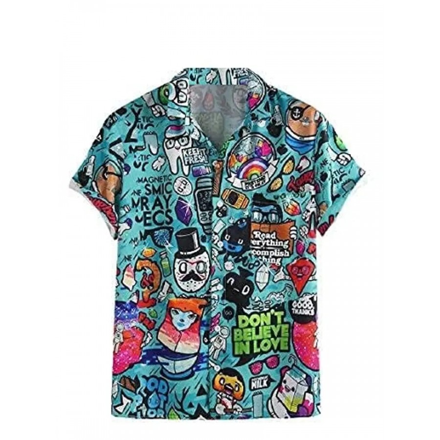 Uiriuy Funky Printed Shirt for Men (X-Large, Dont Belive)