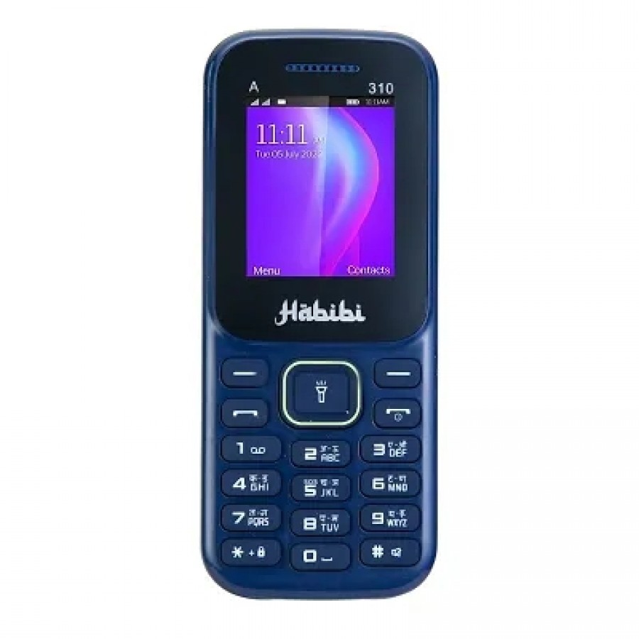 Habibi 310 (Blue) Phone with 1.8 INCH Display,1100 MAH Battery,Contains Many Indian Language,Basic Keypad Phone