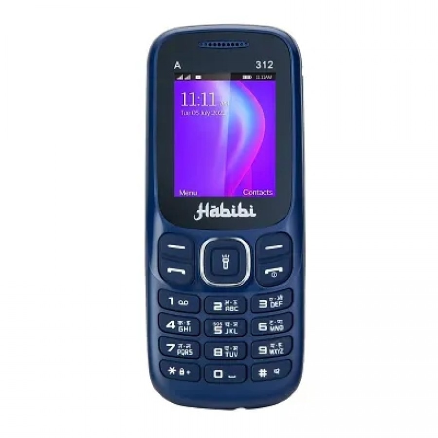 Habibi 312 (Blue) Phone with 1.8 INCH Display,1100 MAH Battery,Contains Many Indian Language,Basic Keypad Phone