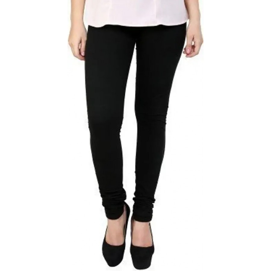 Elegant Cotton Solid Leggings