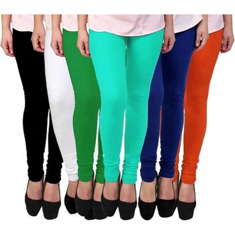 Fabulous Cotton Lycra Solid Ethnic Leggings For Women(Pack Of 6)