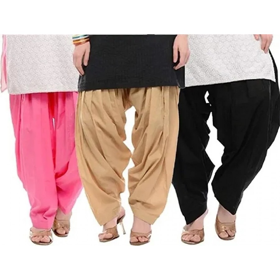 Ladies Semi Patiala Salwar - Combo Of 3