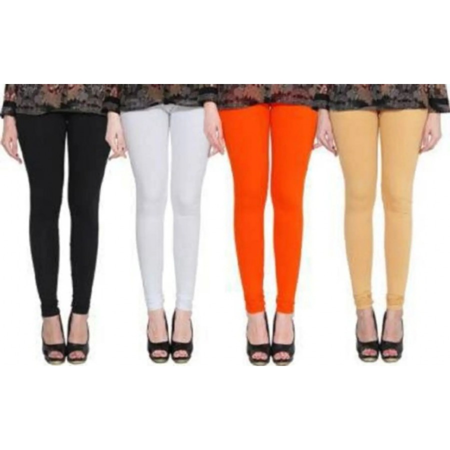 Multicoloured Cotton Leggings Combo Of 4