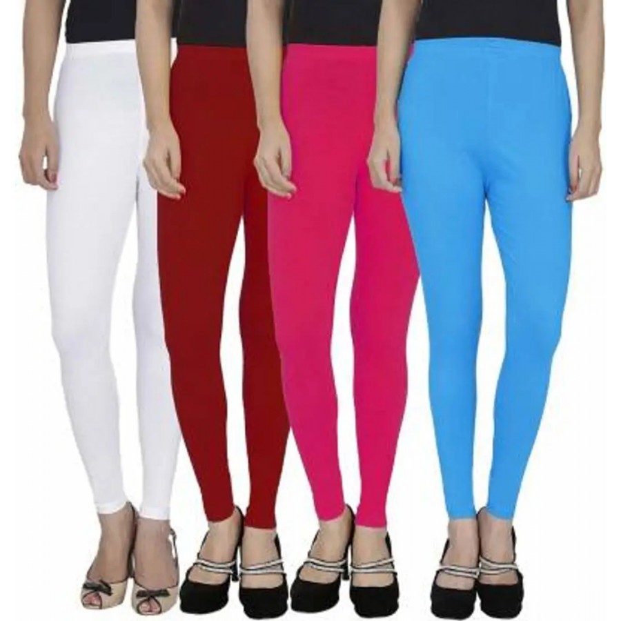 Multicoloured Cotton Leggings Combo Of 4